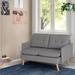 Sophia & William Grey Matte Upholstered Loveseat