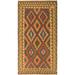 Arshs Fine Rugs Navaho Turkish Kilim Sorcha Brown Blue Wool Rug - 3 ft. 4 in. X 6 ft. 3 in.