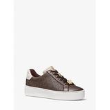 Michael Kors Poppy Color-Block Logo Sneaker Brown 6.5