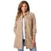 Plus Size Women's Long Denim Jacket by Jessica London in New Khaki (Size 22 W) Tunic Length Jean Jacket