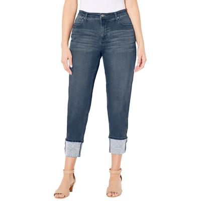 Plus Size Women's Shimmer Cuff Jean by Catherines in Naples Wash (Size 24 W)