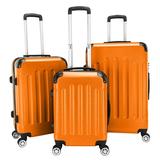 3 Piece Portable Luggage Sets with Spinner Wheels, Carryon Suitcase with TSA Lock, Lightweight ABS Luggage Set: 20in 24in 28in, Spinner Heavyweight Suitcase for Traveling, Orange, S13336