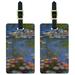 Water Lilies Claude Monet Lilies Luggage Tags Suitcase Carry-On ID, Set of 2