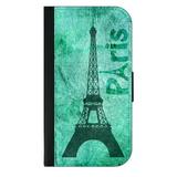 Watercolor Vintage Style Grunge Paris Print Design - Passport Cover / Card Holder for Travel