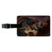 Knight Warrior Dragonslayer Dragon Fantasy Rectangle Leather Luggage Card Suitcase Carry-On ID Tag