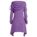 PUYANA Scarf Neck One Shoulder Long Plus Size Women's Top Sweater Skirt Dress