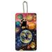 Planets Solar System Earth Nebula Wood Luggage Card Suitcase Carry-On ID Tag