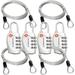 TSA Approved Luggage Locks 4 Pack plus Bonus 4 Foot Steel Cables Lumintrail Combination Travel Security Lock - Silver