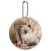 Ragdoll Tiffany Cat Kitten Victorian Roses Round Luggage ID Tag Card Suitcase Carry-On