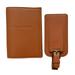 Graphic Image - Calfskin Leather - Passport Case & Luggage Tag - British Tan