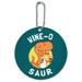 Wine-O Saur Dinosaur Wine Lover Funny Humor Round Luggage ID Tag Card Suitcase Carry-On