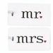 Mr and Mrs Luggage Tags, White luggage tags featuring mr. and mrs.in black with red heart accents. A fill-in-the-blank address card slips into the clear.., By HH Inc