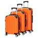 Winado 3 Pcs ABS Luggage Travel Set Trolley Suitcase Orange