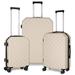 3-Piece Spinner Luggage Set Hardside (20" 24" 28") Retro Beige