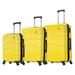 DUKAP RODEZ 3-Piece Plastic Luggage Set, Yellow (DKRODSML-YEL)