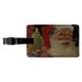 Christmas Holiday Believe in the Magic Rectangle Leather Luggage Card Suitcase Carry-On ID Tag
