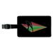 Ski Jumping Rainbow Rectangle Leather Luggage Card Suitcase Carry-On ID Tag