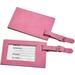 (D) Bag Leatherette Luggage Tag for Women or Men 2.75" x 4.375" (Pink)