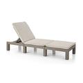 Allibert by Keter Daytona Deluxe Sonnenliege für Garten, Terrasse & Balkon mit verstellbarem Kopfteil, cappuccino, inkl. Auflage, Gartenliege aus Kunststoff, flache Rattanoptik, 195x65x25,5 cm