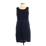 R&M Richards Casual Dress - Shift Scoop Neck Sleeveless: Blue Solid Dresses - Women's Size 8