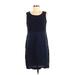 R&M Richards Casual Dress - Shift Scoop Neck Sleeveless: Blue Solid Dresses - Women's Size 8
