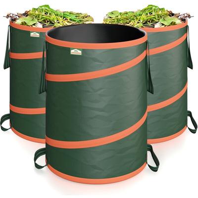 Gartenabfallsack 3x165 Liter 30 kg Belastbarkeit stabil robust abwaschbar Garten Pop up Rasensack