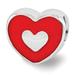 Sterling Silver Red Enamel Love & Heart Bead - Polished