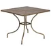 Flash Furniture Commercial-Grade Square Indoor / Outdoor Steel Patio Table with Umbrella Hole, Gold