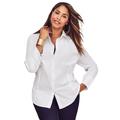 Plus Size Women's Stretch Cotton Poplin Shirt by Jessica London in White (Size 36 W) Button Down Blouse