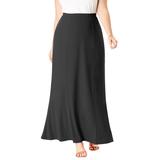 Plus Size Women's Stretch Knit Maxi Skirt by The London Collection in Black (Size 30/32) Wrinkle Resistant Pull-On Stretch Knit