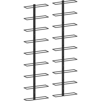 Vidaxl - Wand-Weinregale für 18 Flaschen 2 Stk. Schwarz Eisen