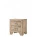 Miquell Nightstand with 2 Drawers(Dovetail ​English Front & Back), Natural
