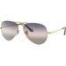 Ray-Ban RB3689 Aviator Metal ll Sunglasses - Men's Pink Gradient Blue Lenses Arista 58 RB3689-001-GE-58