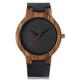OIFMKC Wooden Watch Wooden Watches Quartz Watch Men Bamboo Modern Wristwatch Analog Nature Wood Fashion Soft Leather Creative Birthday Gifts,Black Dial