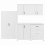 Bush Business Furniture Universal 5 Piece Modular Laundry Room Storage Set with Floor and Wall Cabinets in White - Bush Business Furniture LNS003WH