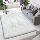 White 72 x 48 x 2.39 in Living Room Area Rug - White 72 x 48 x 2.39 in Area Rug - Everly Quinn Faux Sheepskin Area Rug, Sheepskin Rug, Rug For Living Room Sheepskin/ | Wayfair