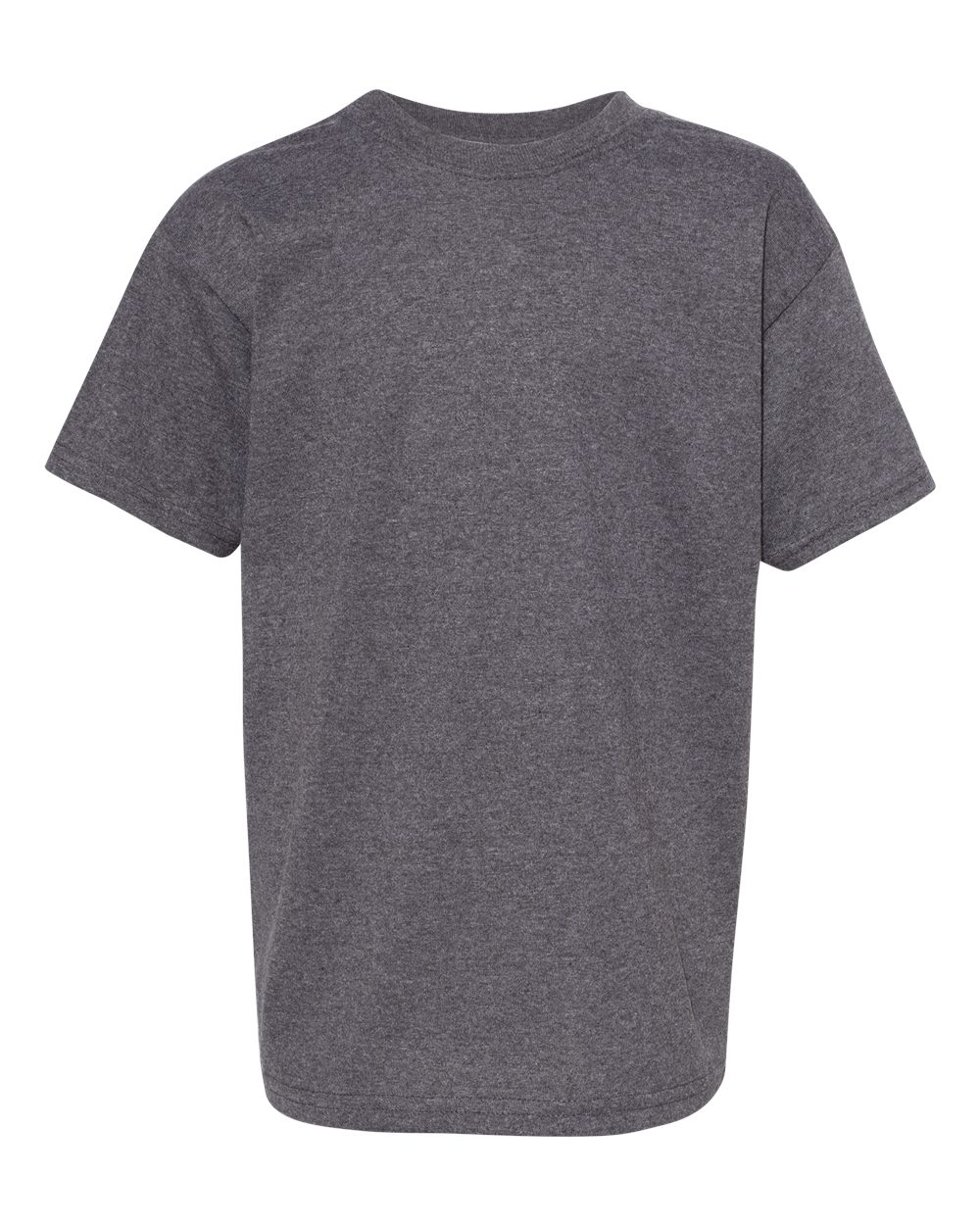 Hanes 5480 Youth Essential-T T-Shirt in Charcoal Heather size Medium | Cotton