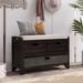 Storage Bench with Removable Basket and 2 Drawers Fully Assembled Shoe Bench with Removable Cushion Espresso