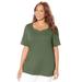 Plus Size Women's Suprema® Sweetheart Tee by Catherines in Olive Green (Size 6X)