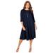 Plus Size Women's Strawbridge Fit & Flare Dress by Catherines in Navy (Size 6X)