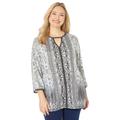 Plus Size Women's Exotic Escape Tee by Catherines in Black Print (Size 1X)