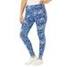 Plus Size Women's Knit Legging by Catherines in Navy Watercolor Floral (Size 4X)