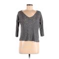 Brandy Melville 3/4 Sleeve Top Gray V Neck Tops