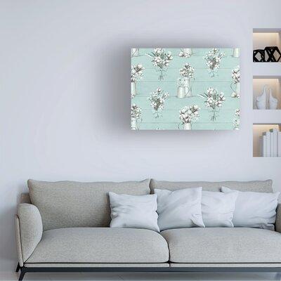 Rosalind Wheeler Janelle Penner 'Blessed Step 01A' Canvas Art Canvas in Blue/Gray/White | 14 H x 19 W x 2 D in | Wayfair