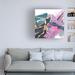 Everly Quinn Melissa Wang 'Divided Violet II' Canvas Art Canvas in Gray/Pink | 24 H x 24 W x 2 D in | Wayfair F6B16CAAD0BA413980D1E3DD1C301EEE