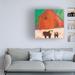 Rosalind Wheeler Sue Jachimiec 'Baraboo Barn' Canvas Art Canvas in Brown/Orange/Red | 14 H x 14 W x 2 D in | Wayfair