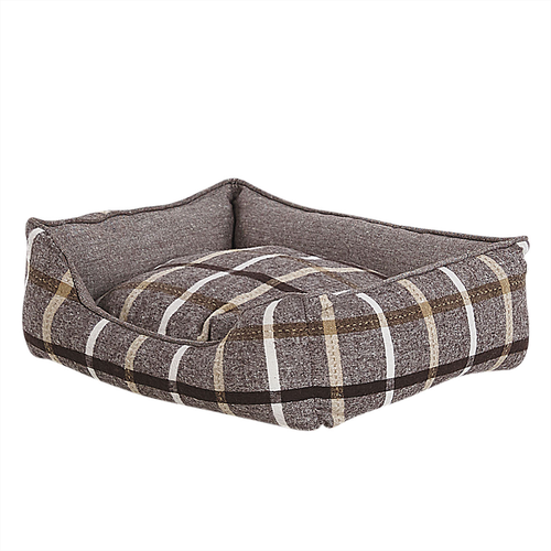 Bequemes Hundebett Baumwolle braun 50x50 cm perfekt für kleine und mittlere Hunde, sowie Katzen Hozat