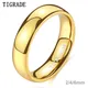 TIGRADE 2mm 4mm 6mm anneau en titane hommes femmes 14K plaqué or dôme haut poli bande de mariage