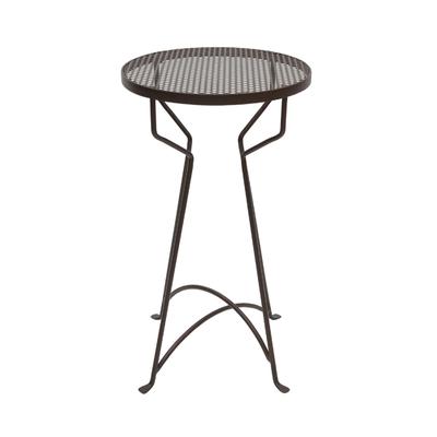 Achla Designs 24.8" H Round Roman Bronze Wrought Iron Capri Plant Stand, Powder Coated Finish