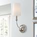 Lark Manor™ Moriz 1 - Light Dimmable Armed Sconce Metal/Fabric in Gray | 15.75 H x 5 W x 7.75 D in | Wayfair B020E1E6E7E5426889E5C23547295F03